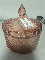 8oz Pink Glass Jar Candle Fuji Apple VanillaFlower