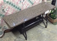 Cast iron leg , granite on top coffee table