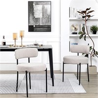 Light Grey Modern Bouclé Accent Chairs Set of 2,