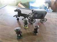 CAST IRON AMISH FAMILY WITH HORSE AND BUGGY