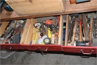 3- Red Drawers with Contents Included, from Tool