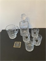 Edinburgh Crystal Pitcher, Decanter, Set of 4