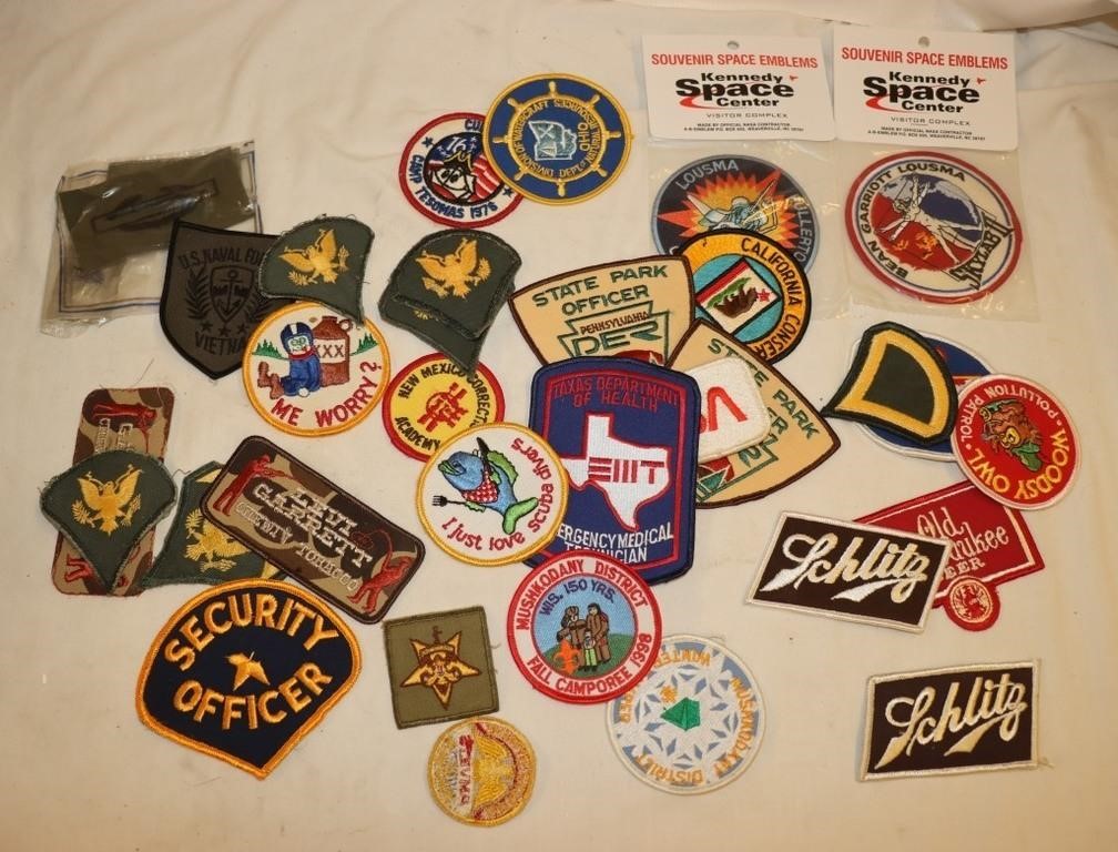 Patches: Military, Scouts, Beer, NASA,…