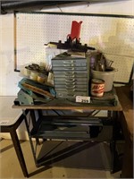 PRINTER PRESS WITH ACCESSORIES AND WORK BENCH