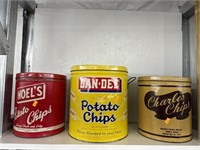 Vintage chip cans
