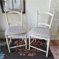 Pair of French Country Bar Height Stool Chairs