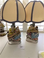 Porcelain Boudoir Lamps (untested) 14.5in