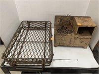 Metal Basket Tray and Metal Toy Stove