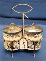 Sandland Ware Sugar Cups in Silver Holder