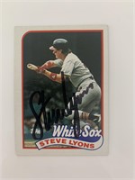 Steve Lyons signed baseball card