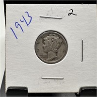 1943 MERCURY SILVER DIME