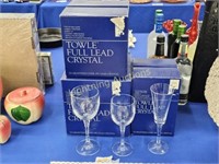 12 PIECE TOWLE FULL LEAD CRYSTAL STEMWARE