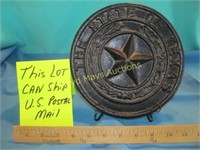 State of Texas Cast Iron Plaque With Stand