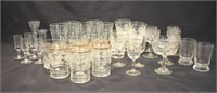 37 PIECES OF CLEAR GLASS - LARGEST IS 11.25"