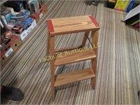 wood 2 step folding stool