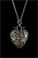 Sterling Silver Heart Shaped Necklace Retail $100