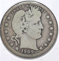1909-D  Barber Quarter  90% Silver