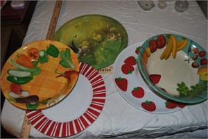 plastic serving plates and bowls
