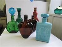 6 Decanters includes Jim Beam (cap chipped)
