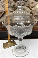 Covered glass Compote