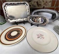 Silver plate trays and plates