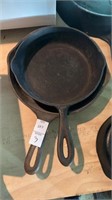 Two Cast Iron Skillets Unmarked