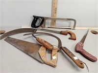 Saws and scythes.