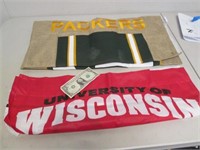 Wisconsin Badgers & Green Bay Packers Flags