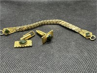 Cuff Links & Matching Bracelet