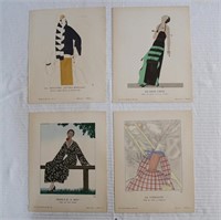 French 1920's Gazelle du Bon Ton Color Lithographs