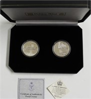 TWO SILVER PROOF TITANIC SILVER ROUNDS W BOX PAPER