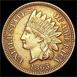 1863 Indian Head Cent CHOICE AU