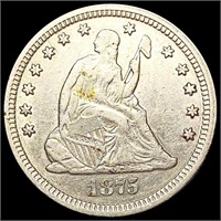 1875 Seated Liberty Quarter CLOSELY UNCIRCULATED