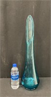 23" Light Blue Glass Swung Vase