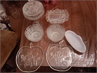 9 pieces candy dishes glass and more