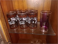 5 coke coca cola glasses 5.75"