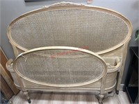Antique French Louis xvi style cane bed frame