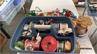 CARRY TOTE WITH RIBBONS,& OTHER CRAFT ITEMS