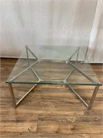 Chrome and Glass Modern Coffee Table