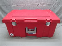 Red Sterilite Heavy Duty Storage Tote with Wheels