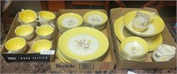 3 FLATS OF YELLOW-FLORAL CHINA