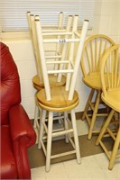 Set of four wooden stools