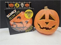 2 Vintage Electric Pumpkins & Glow Lite Blinky