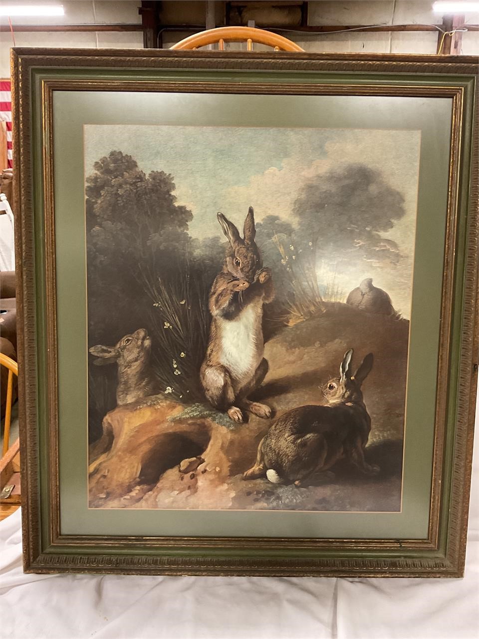 Framed Rabbit Picture 32”x28”