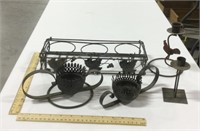 Lot of metal decorations w/ candle holders
