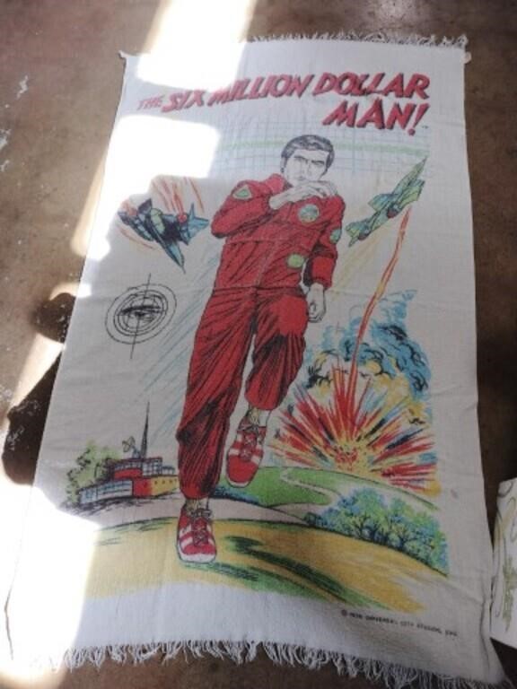 Vintage $6 million Dollar Man beach towel (looks