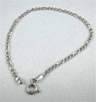 925 Italy Silver Figaro Bracelet