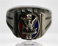 Vintage Sterling Silver Eagle Scout Ring