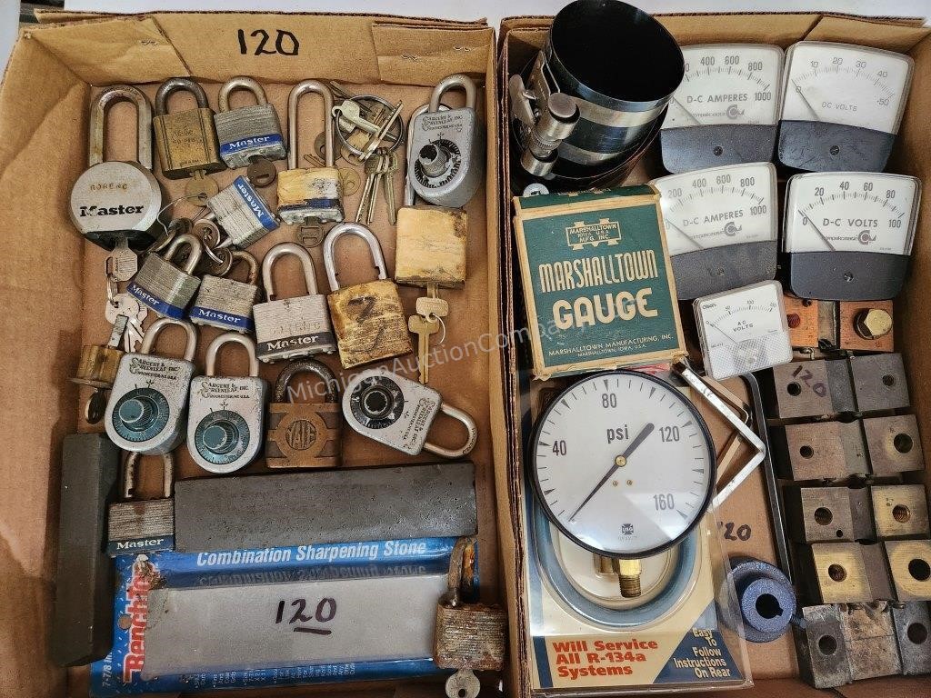 Vintage Locks, Gauges, Current Shunt Resistors
