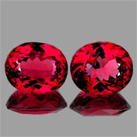 Natural Crimson Red Brazil Topaz Pair  { Flawless-